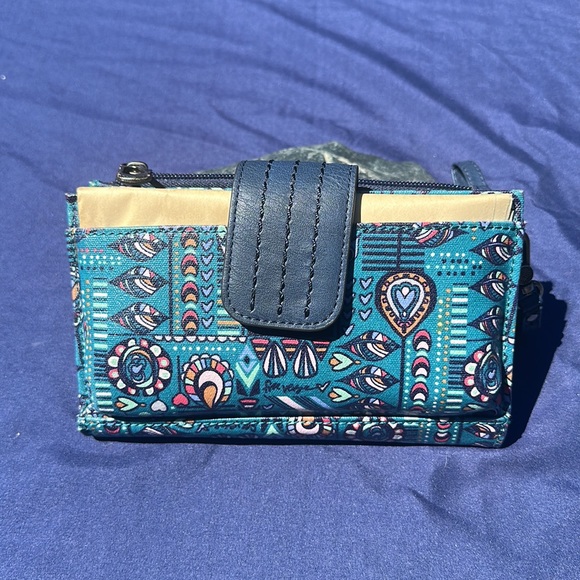NWOT Sakroots olympic smartphone crossbody purse 3 in 1 wallet bag teal - Picture 4 of 5